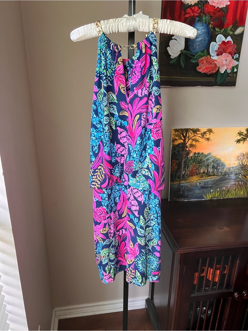 Lilly Pulitzer sonique halter Aegean navy calypso coast dress RARE - Picture 11 of 13